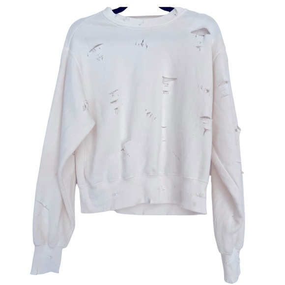 Sweaters - PRELOVED SIX/FIFTY WHITE SWEATSHIRT SZ SM